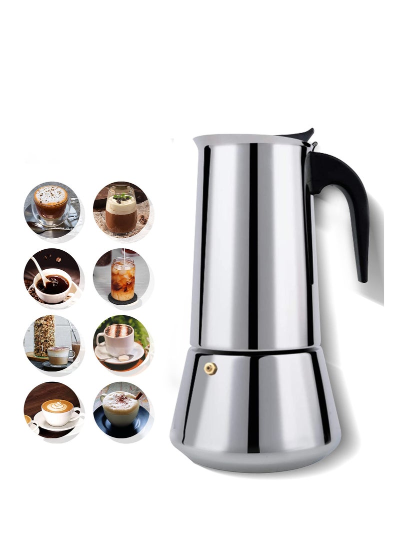 SOLARAE Stovetop Espresso Maker, 12cup Coffee Maker Moka Pot, Stainless Steel Classic Espresso Moka Pot, for Induction Stoves,Gas Stove(600ml) - Image 2