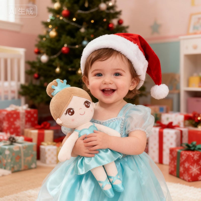 Gloveleya Baby Doll Gifts Plush Curly Girl Toys with Love 16" Rose - Image 2