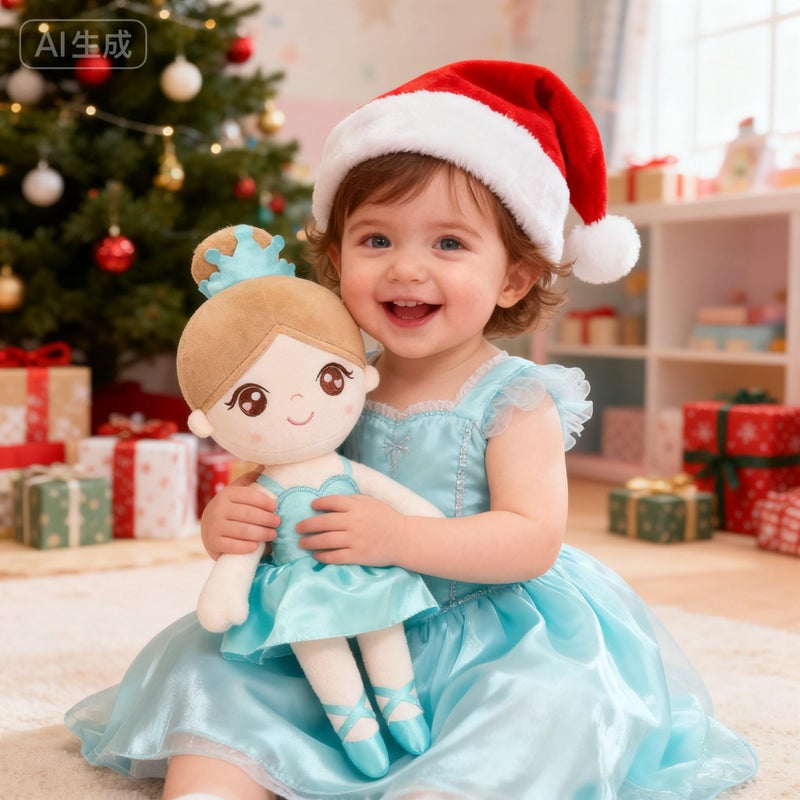 Gloveleya Baby Doll Gifts Plush Curly Girl Toys with Love 16" Rose - Image 5