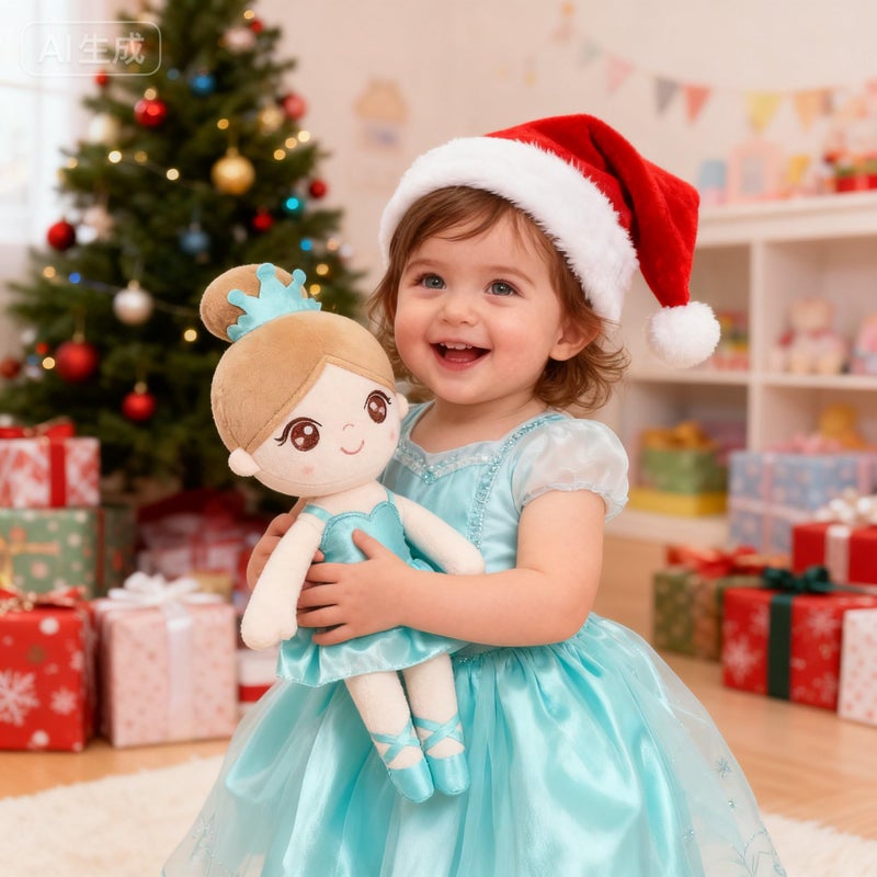 Gloveleya Baby Doll Gifts Plush Curly Girl Toys with Love 16" Rose - Image 4