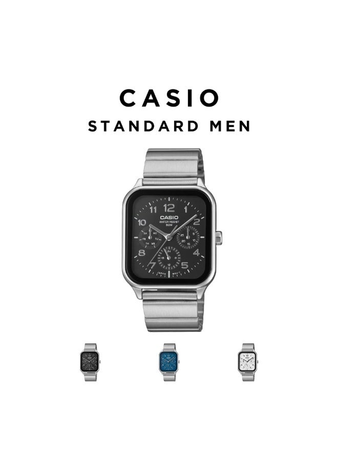 كاسيو ساعة كاسيو رجالية ستانلس ستيل MTP-M306D-2AVDF – ميناء أزرق مع عدادات لليوم والتاريخ و24 ساعة ومقاومة للماء حتى 50 متر - Image 5