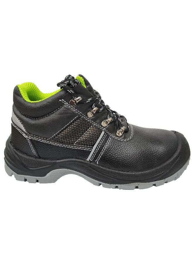Workman - Comet Black Leather Safety Shoes for Men | Antistatic, Anti-Slip, Oil & Heat Resistant | Double Density with Steel Toe | Size-43 - Image 1