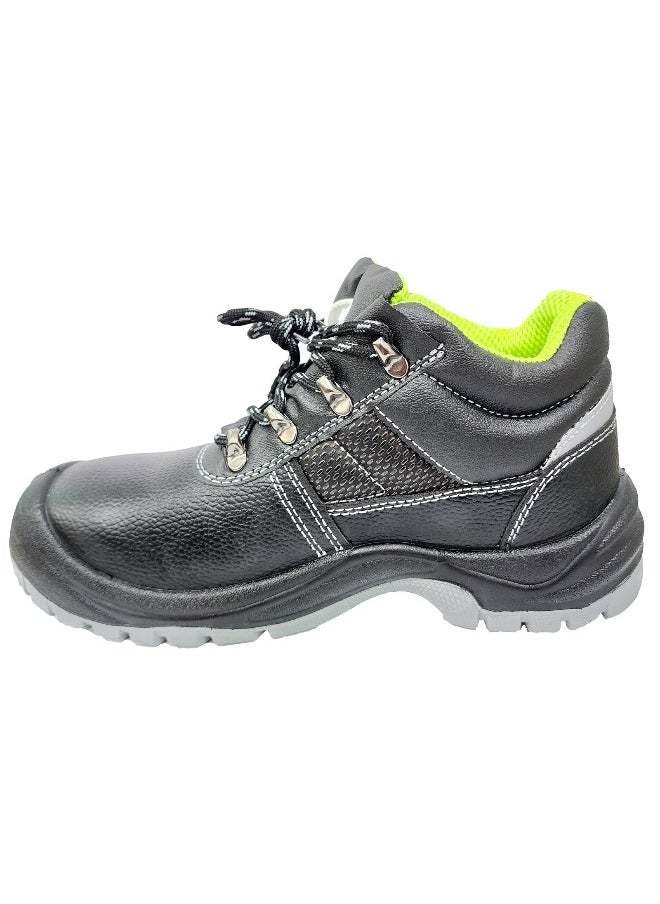 Workman - Comet Black Leather Safety Shoes for Men | Antistatic, Anti-Slip, Oil & Heat Resistant | Double Density with Steel Toe | Size-43 - Image 1