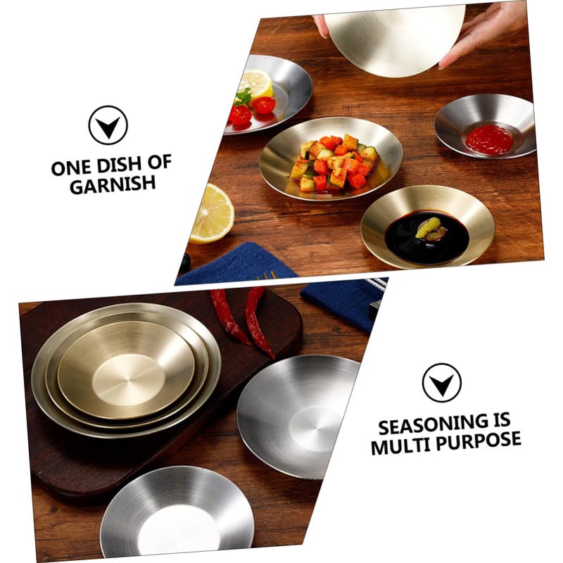 Multicolor Stainless Steel Sauce Dishes Appetizer Serving Plates Washable Side Dish Bowls - Image 4