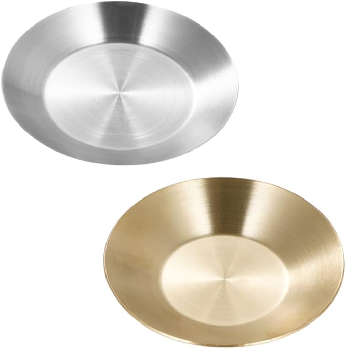 Multicolor Stainless Steel Sauce Dishes Appetizer Serving Plates Washable Side Dish Bowls - Image 1