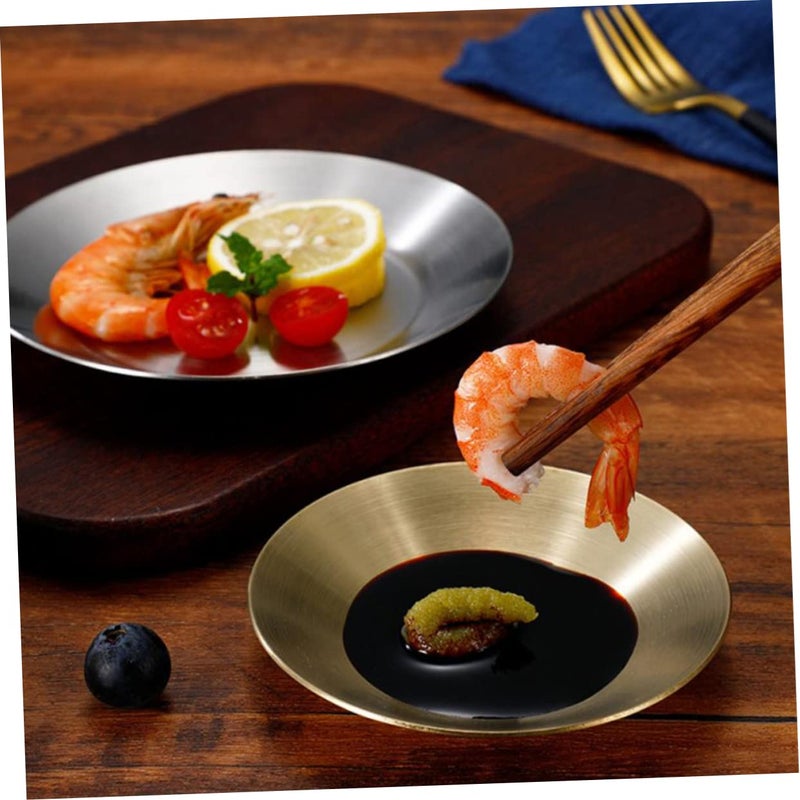 Multicolor Stainless Steel Sauce Dishes Appetizer Serving Plates Washable Side Dish Bowls - Image 3