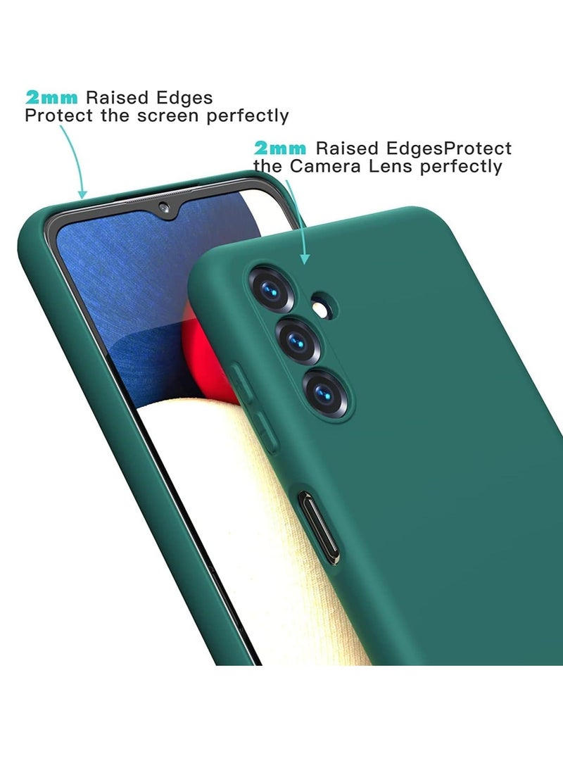 MUNTAQI Galaxy A13 5G Case – Green Liquid Silicone with Soft Microfiber Lining, Thick Shockproof Design, Soft Gel Rubber Cover - Image 2