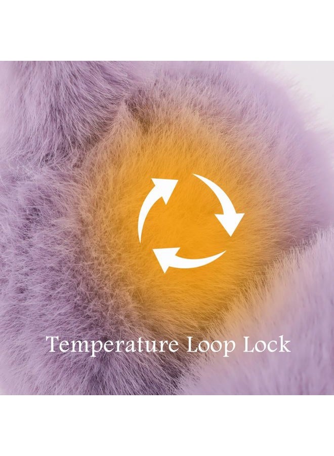 PESAAT Warm Ear muffs for Women Winter Unisex Fluffy Earmuffs Lady Ear Warmer Faux Fur Ear Covers, Purple, Adult - Image 4