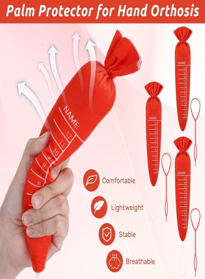 Skylety 3 Pcs Palm Protector for Hand Carrot Shape Finger Orthosis Kit for Parkinson Dementia Support Finger Open Prevent Hand Contracture(Carrot Orange) - Image 5