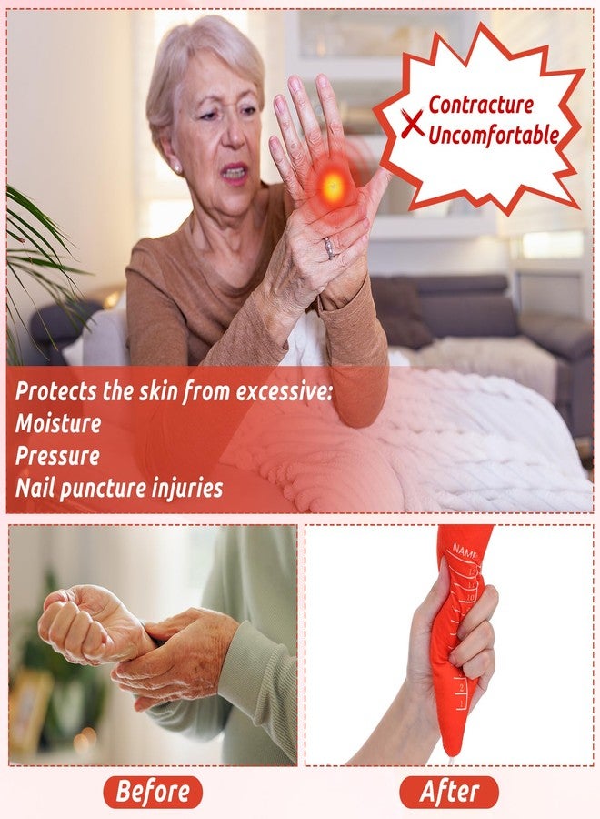 Skylety 3 Pcs Palm Protector for Hand Carrot Shape Finger Orthosis Kit for Parkinson Dementia Support Finger Open Prevent Hand Contracture(Carrot Orange) - Image 4