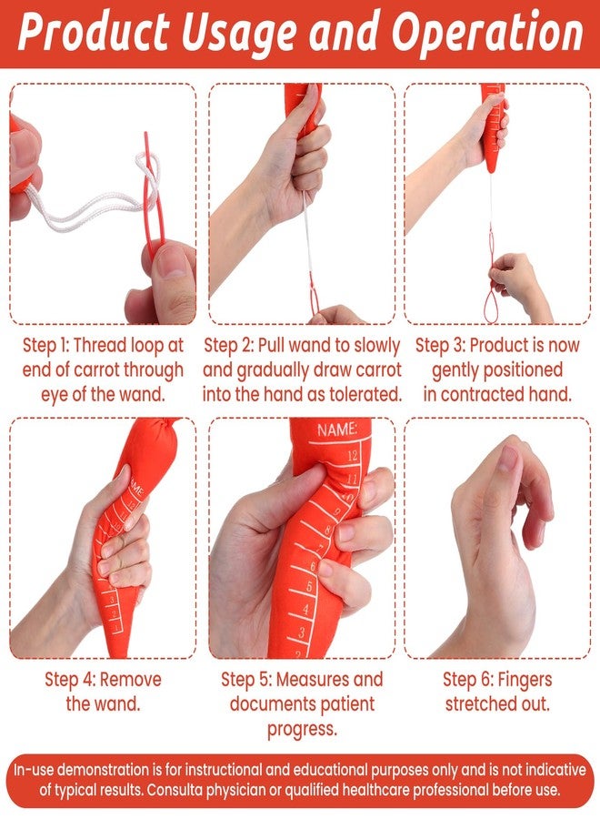 Skylety 3 Pcs Palm Protector for Hand Carrot Shape Finger Orthosis Kit for Parkinson Dementia Support Finger Open Prevent Hand Contracture(Carrot Orange) - Image 2