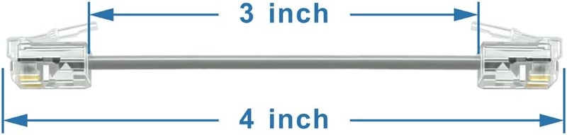 NECABLES 2Pack 3 Inch Short Telephone Cord Phone Cable Wall Phone Cord for Landline RJ11 6P4C Male to Male - Image 2
