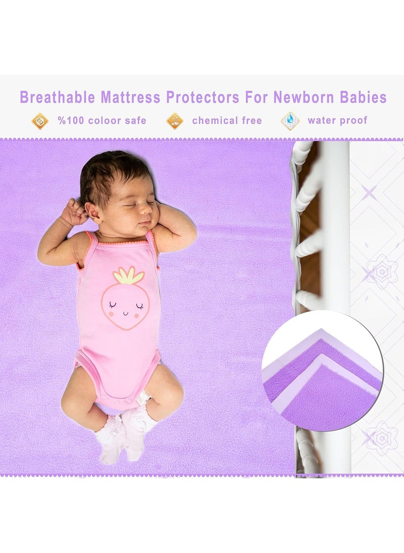 Little's - Little's Easy Dry Bed Protector I Quick Absorption I Waterproof I Stain Proof I Soothing Sleep I Soft I Durable I Machine Washable (70 * 100 cm, Purple) - Image 1