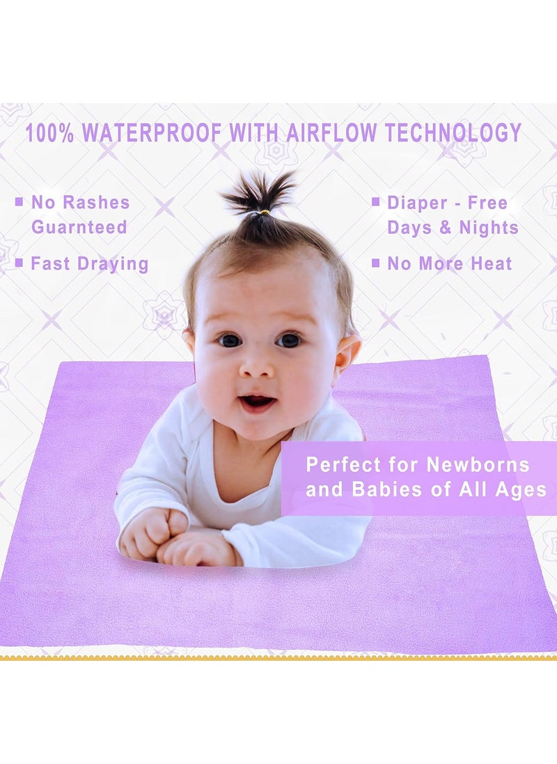 Little's - Little's Easy Dry Bed Protector I Quick Absorption I Waterproof I Stain Proof I Soothing Sleep I Soft I Durable I Machine Washable (70 * 100 cm, Purple) - Image 1