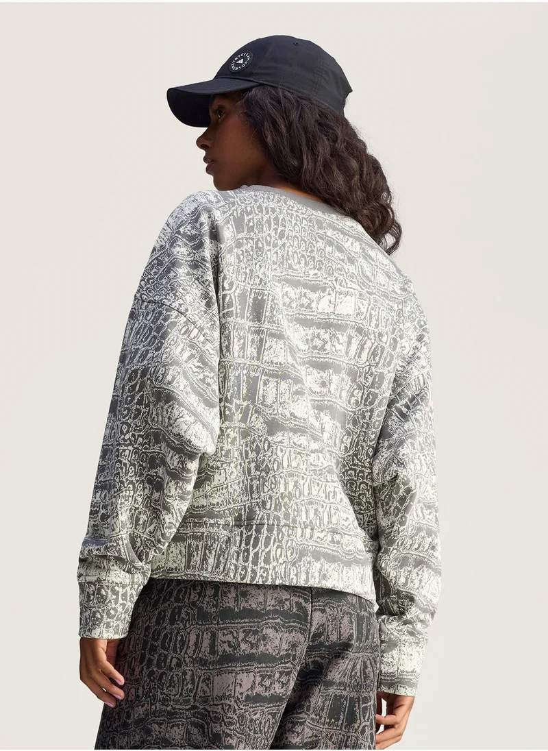 ستيلا مكارتني من اديداس Loose Printed Sweatshirt