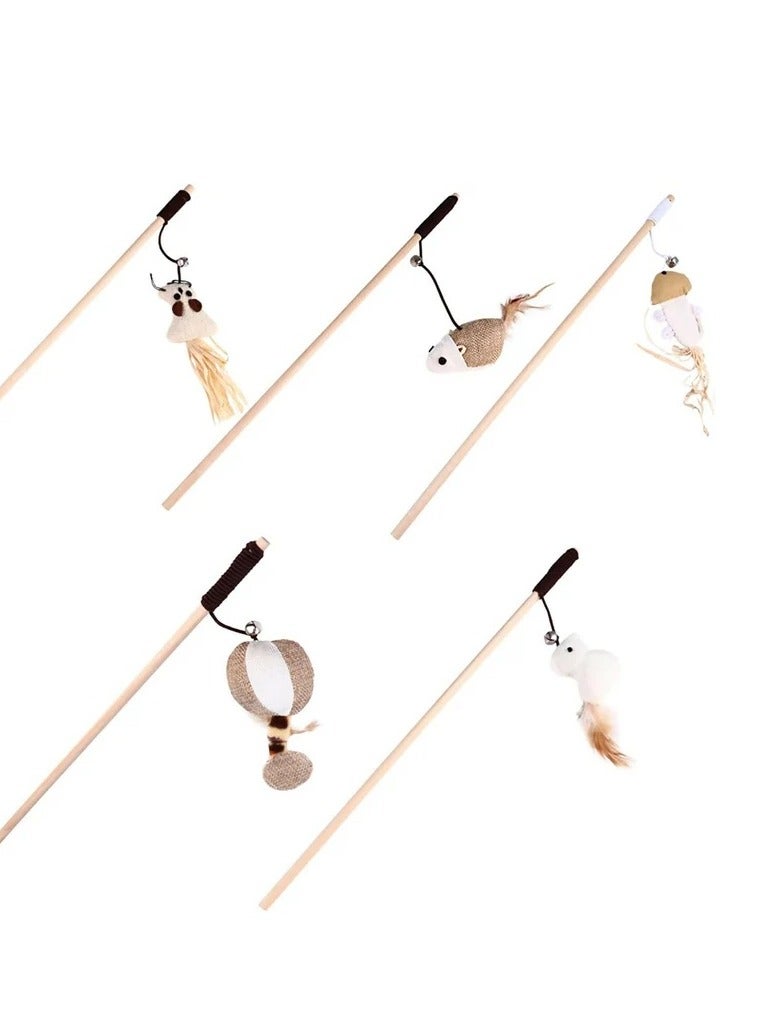 Interactive Cat and Pet Toy with Wooden Handle - Image 3