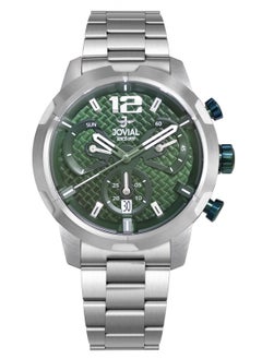 Jovial JOVIAL 16077GSMC09E Men's Metal Band Watch, 46mm, Green Dial  - Image 1