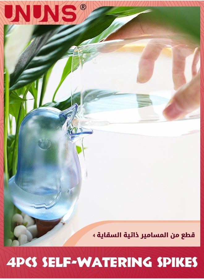 UNUNS - 4 عبوات من مسامير السقاية الذاتية، كرات سقي النباتات الداخلية، مسامير الري التلقائي على شكل طائر، مسامير تيراكوتا ذاتية السقاية، أجهزة سقاية النباتات - Image 1