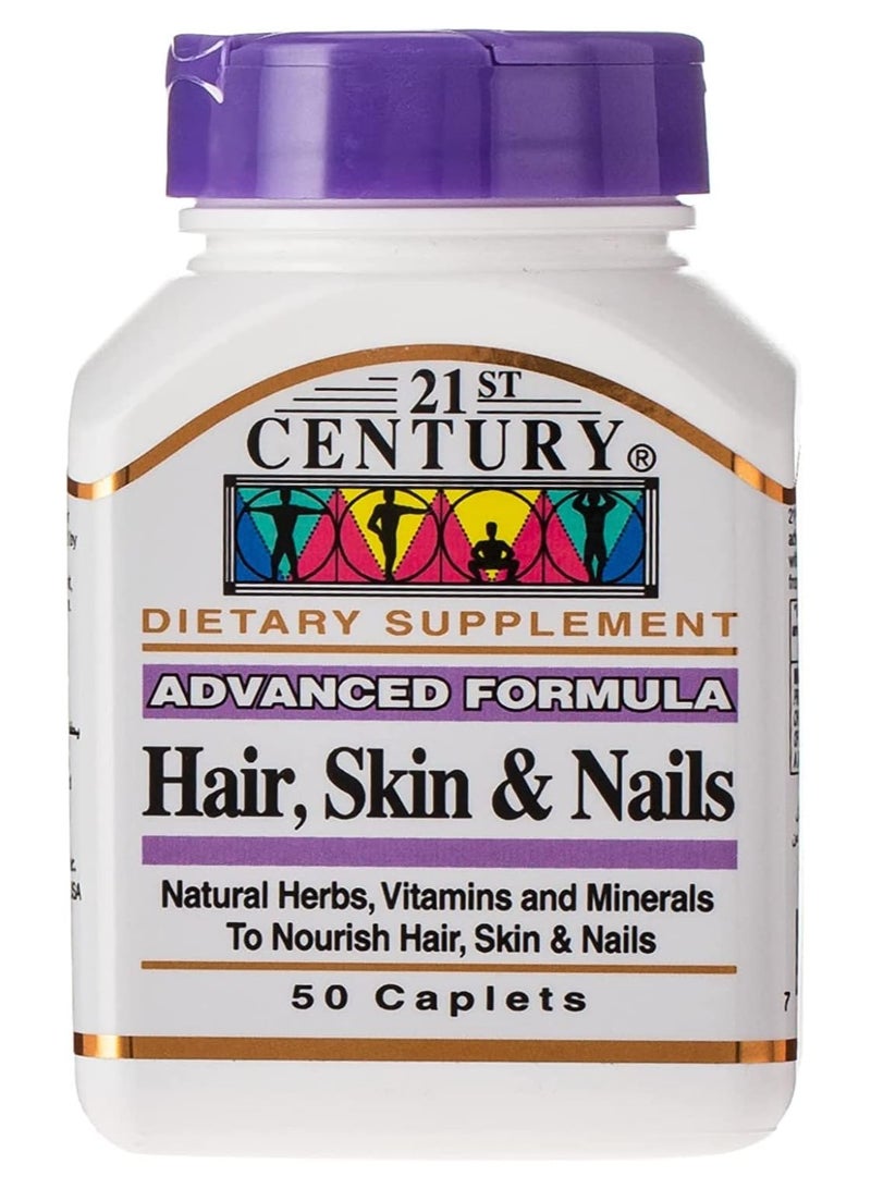21st Century Hair Skin And Nails Dietary Supplement Caplets 50's - Image 1