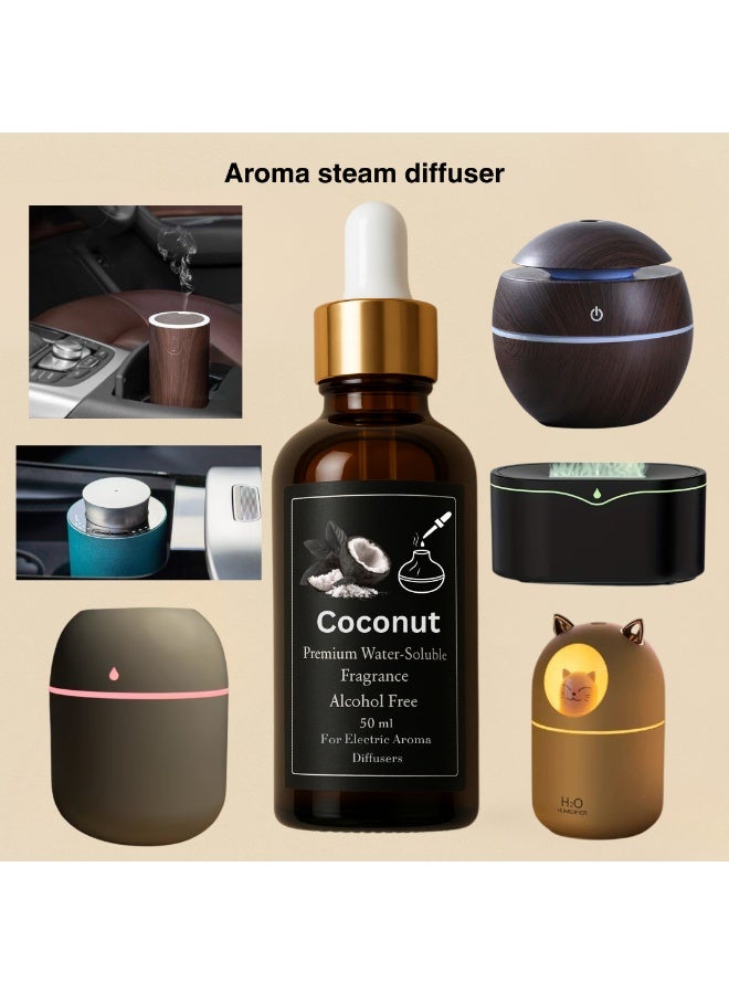 عطر جوز الهند مركز 50 مل زجاجة إعادة ملء (رفيل) للفواحات الكهربائية البخارية  - زيت عطري أساسي 100% نقي - Aromatherapy - خالي من الكحول - بدون رواسب - ثبات قوي طويل الأمد - آمن صحيًا - رائحة استوائية كريمية فاخرة - Image 2