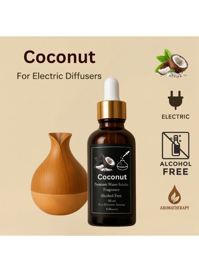 عطر جوز الهند مركز 50 مل زجاجة إعادة ملء (رفيل) للفواحات الكهربائية البخارية  - زيت عطري أساسي 100% نقي - Aromatherapy - خالي من الكحول - بدون رواسب - ثبات قوي طويل الأمد - آمن صحيًا - رائحة استوائية كريمية فاخرة - Image 1