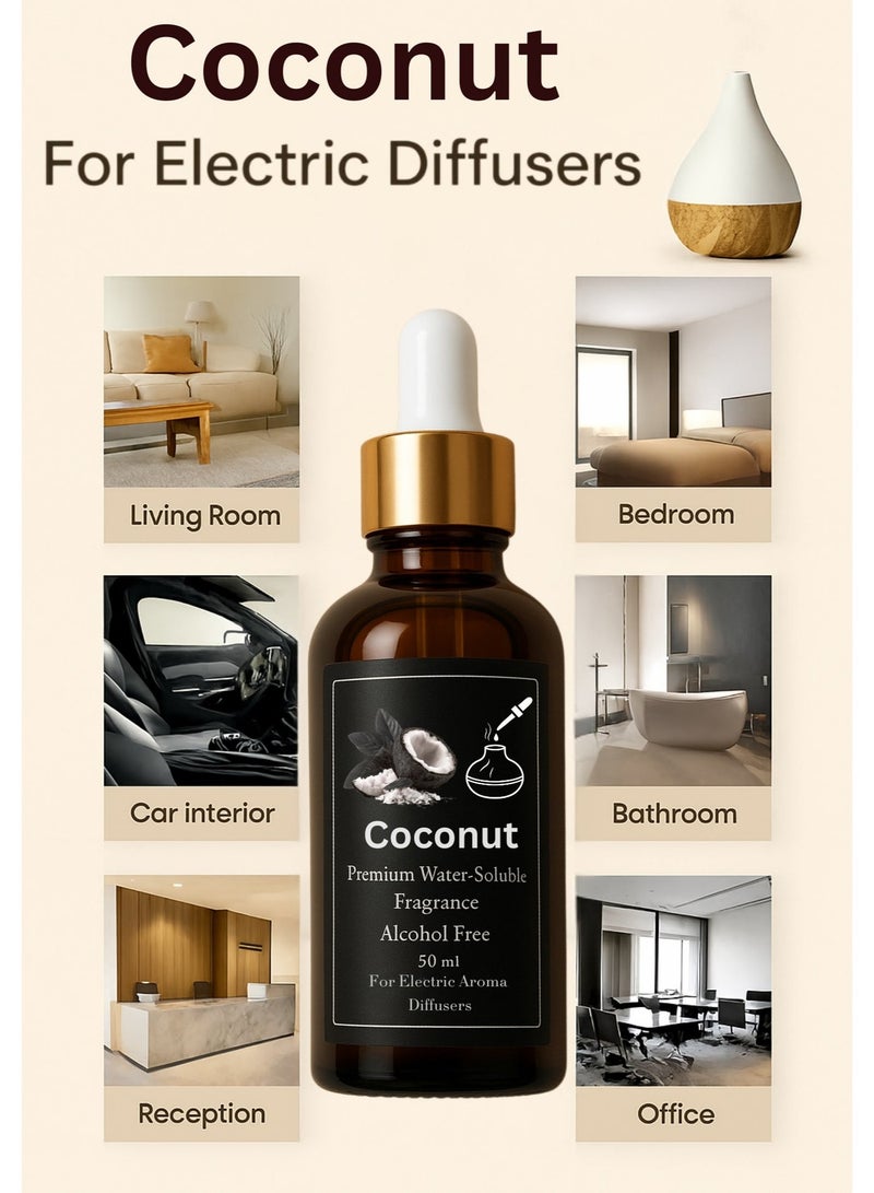 عطر جوز الهند مركز 50 مل زجاجة إعادة ملء (رفيل) للفواحات الكهربائية البخارية  - زيت عطري أساسي 100% نقي - Aromatherapy - خالي من الكحول - بدون رواسب - ثبات قوي طويل الأمد - آمن صحيًا - رائحة استوائية كريمية فاخرة - Image 4