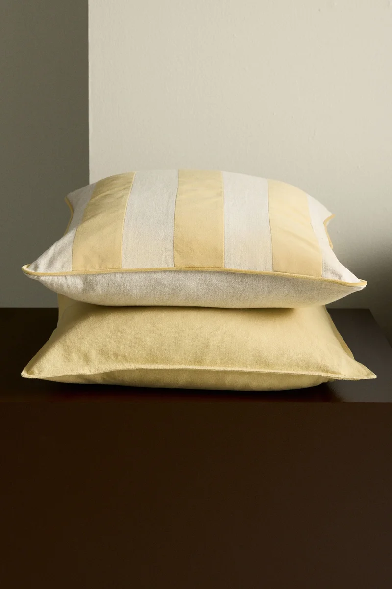 اتش اند ام غطاء وسادة من مزيج كتان