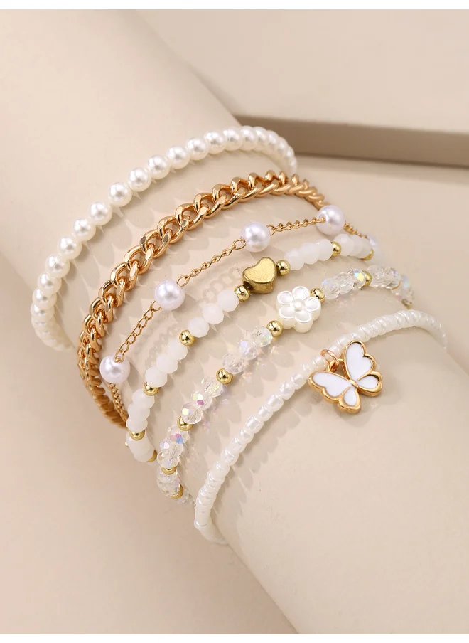 تايك تو Take Two Set of - Pendant Faux Pearl Beaded Bracelet