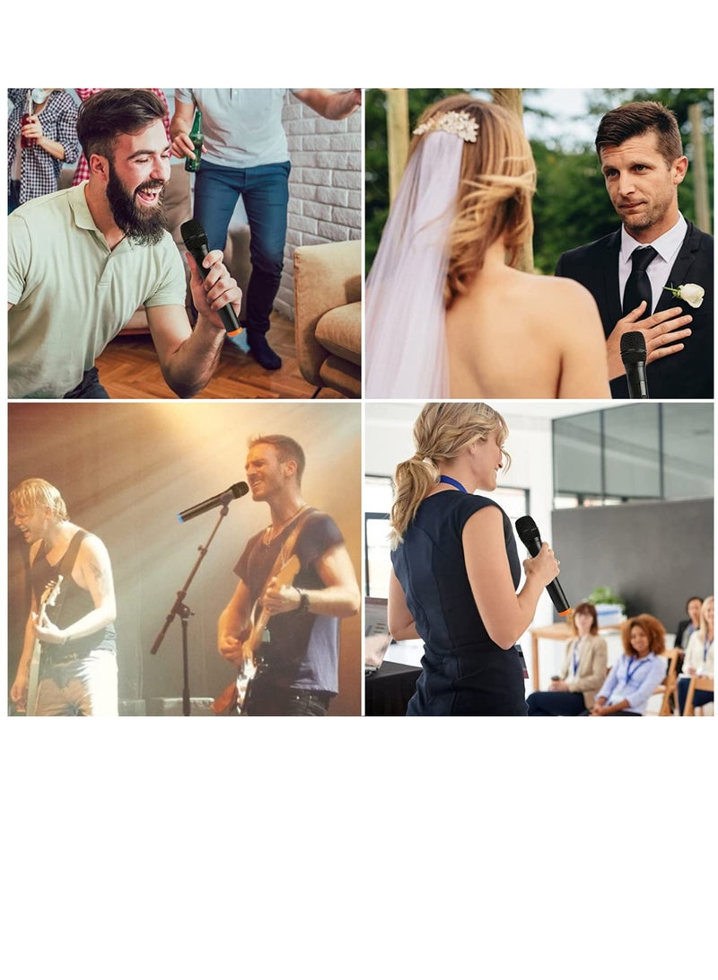 جينيكست ميكروفون لاسلكي ، ميكروفون كاريوكي ديناميكي محمول UHF مزدوج محمول باليد مع مستقبل قابل لإعادة الشحن ، نظام كاريوكي لاسلكي لنظام PA ، مكبر صوت ، مضخم ، حفلة عائلية ، غناء ، اجتماعات - Image 2