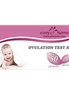 Easy@Home Ovulation Test Kit 50 LH Tests 20 HCG Tests 