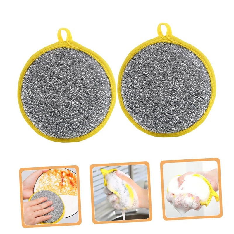 Double Sided Round Kitchen Dish Sponge 10 Pack Quick Dry Breathable Multi Purpose Scrub Pads - Image 3