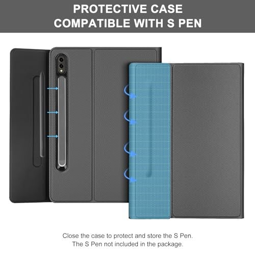 SENGBIRCH Keyboard Case for Samsung Galaxy Tab S9+ Plus 12.4 inch - 7 Colors Backlit, Magnetic Detachable, Bluetooth Connection, Auto Sleep/Wake Up Smart Case for Samsung Galaxy S10 Plus 2024 (Grey) - Image 5