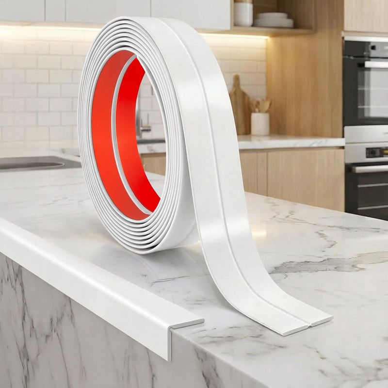JSIWOTH 10FT Wall Corner Protector Moulding Trim, Flexible Wall Trim Peel and Stick Trim Molding, Soft PVC Molding Trim Edge Guard for Wall Corner, Ceiling, Edge, Window, Door Frame (White, W:0.63 IN) - Image 1