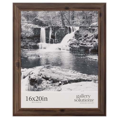 Gallery Solutions 16"x20" Walnut Picture Frame - Large Wall Photo, Artwork Holder - Stylish and Versatile Decor Solution - Single Picture Frame - Image 1