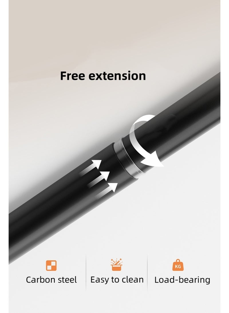 شو وو مجموعة ستائر دش مغناطيسية قابلة للطي، قضيب ستارة دش قابل للتعديل 70-120 سم، ستارة دش 120 سم، مناسبة للحمام العائلي أو الفندقي أو المنزل - Image 5