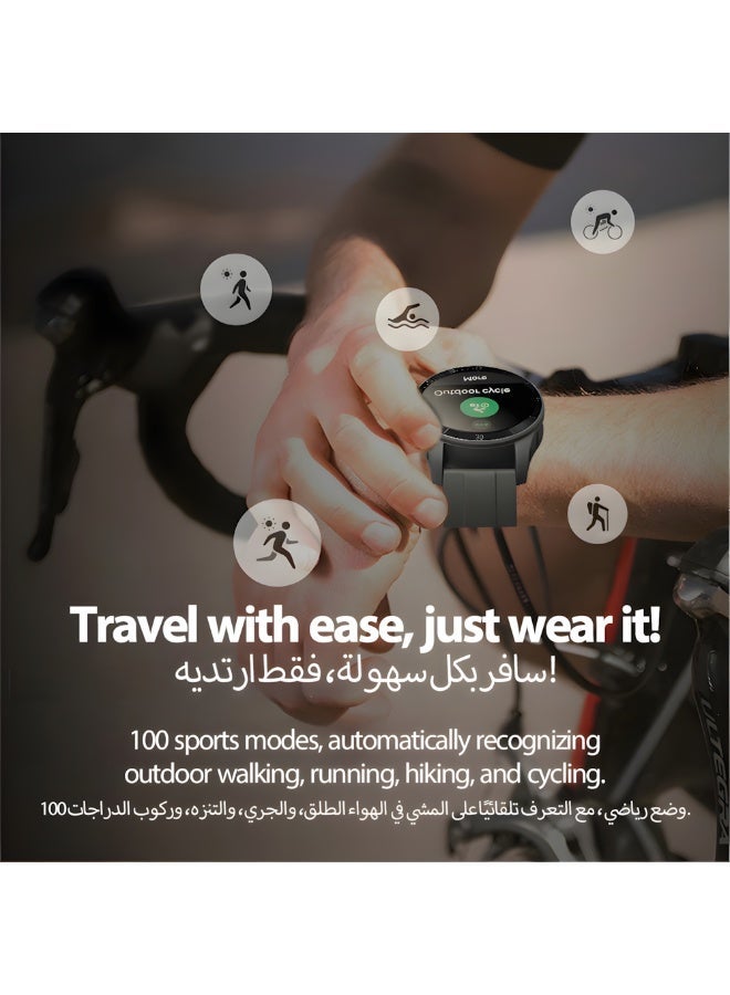 IDW18 Smart Watches for Men Women with Bluetooth Calling,1.38" Screen Activity Tracker, Heart Rate/Sleep/SpO2 Monitor, Make/Answer Calls, 100 Sports Modes IP68 Waterproof Smartwatch for Android iOS(Black) - Image 2