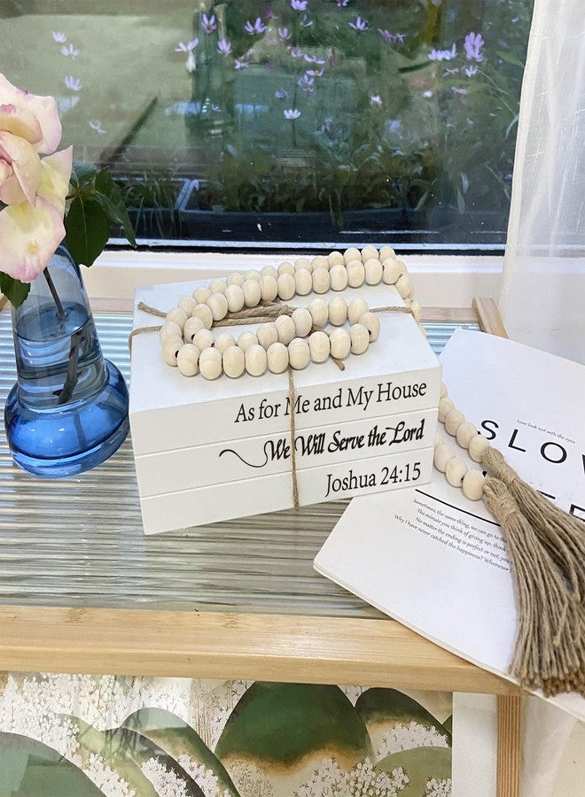 OMISHE Decorative Books for Home Decor, White Faux Books for Decoration, Rustic Farmhouse Stacked Display Books (As for Me and My House We Will Serve The Lord) - Image 2