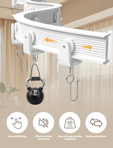 MERDTTES Flexible Bendable Ceiling Curtain Track, 9.8 FT (3 m), Mount for Rail with sliding Curtain Track System, Curtain Track Ceiling Mount, Room Divider for RV, Bathroom, Ceiling Curtain Rod, White - Image 4