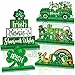ILUIGGW St Patricks Day Decorations Wooden Shamrock Table Centerpiece Irish Gnome St Patricks Day Wooden Signs Saint Patricks Day Table Decorations for Tabletop Home Shelf St Patricks Day Party Decor - Image 2