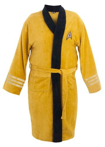 Star Trek Adult Captain Kirk Fleece Costume Bath Robe (Yellow, One Size) - Image 3