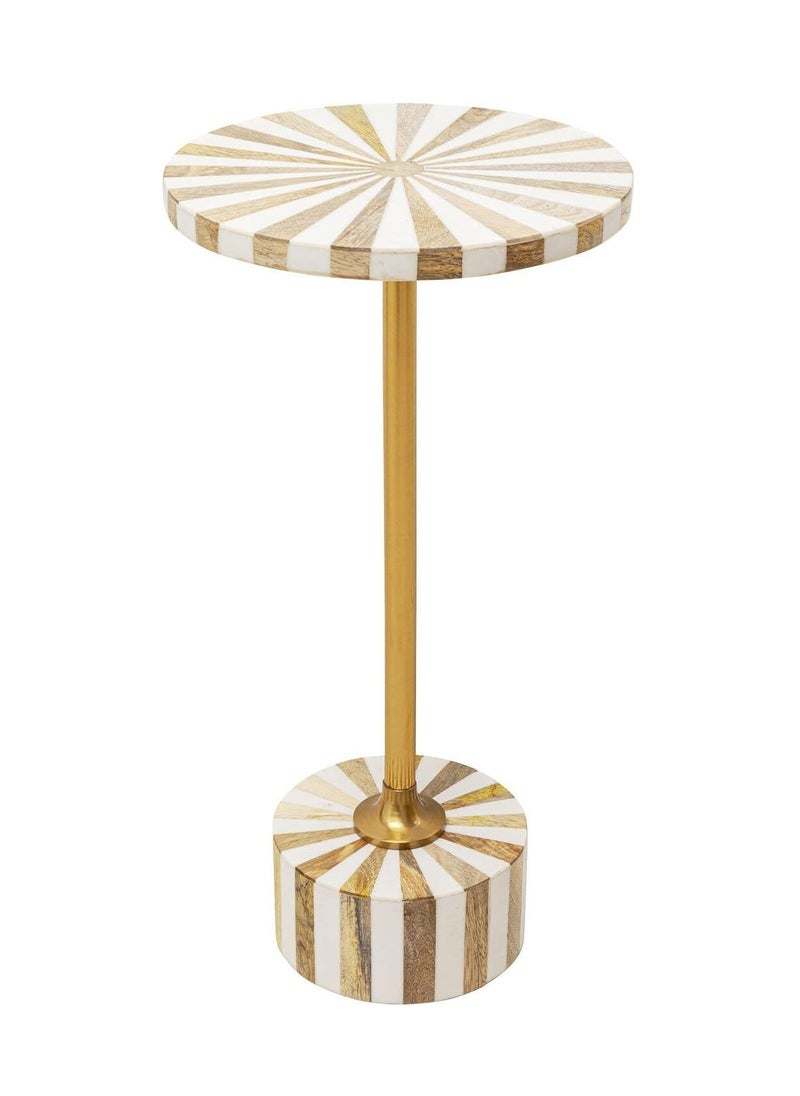 Domero Cirque Design Side Table, White/Gold - Round Coffee Table with Steel Frame, 50 x 25 cm - pzsku/Z40357C9316946DE0DD74Z/45/_/1733129930/8e0db07d-b238-4c19-84d1-dcd834aeb519