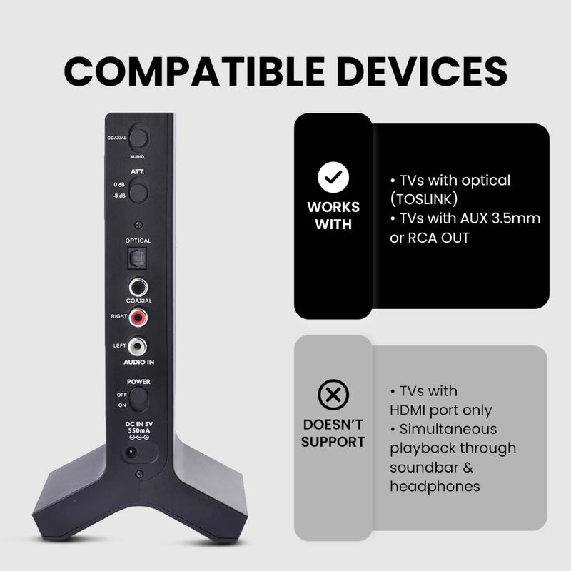 Avantree HT280 Wireless Headphones for TV Watching with 2.4G RF Transmitter Charging Dock, Digital Optical System, High Volume Headset Ideal for Seniors, 100ft Range, No Audio Delay, Plug and Play - Image 3