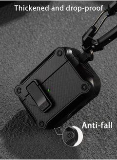 Generic Compatible with AirPods 4th Gen Case, Full Drop Protection Auto Pop-Up Lid and Lock Design with Cleaner Kit and Keychain for AirPods 4 2024-Fibre Black  - Image 3
