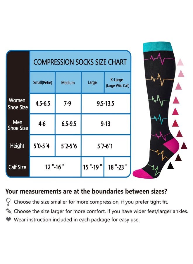 LEVSOX Compression Socks for Women Nurse, 2/3 Pairs, Graduated 20-30 mmHg Knee High Stocking, Fits for Nurse, Doctor, and Pregnancy, Reduce Fatigue, Swelling, Shin Splints (EKG & Nurse 4 Pairs, M) - Image 3