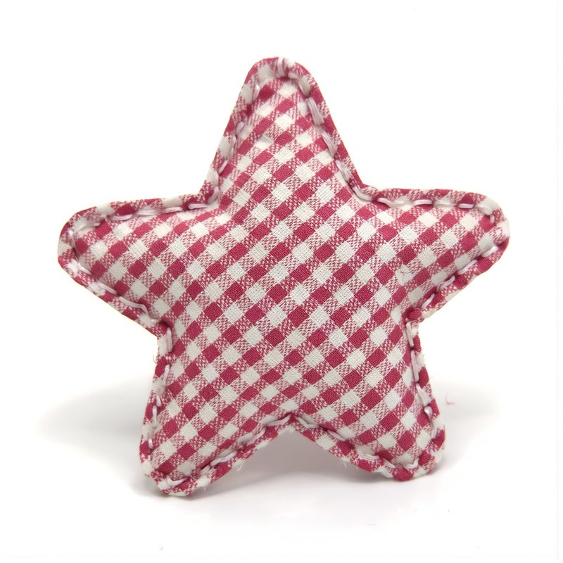 Upgraded Puffy Gingham Star Applique No Deformation 7 Colors Craft Parts - Image 2