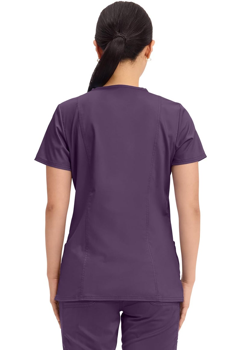 Cherokee Women's V-Neck Top, Eggplant, Large - Image 4