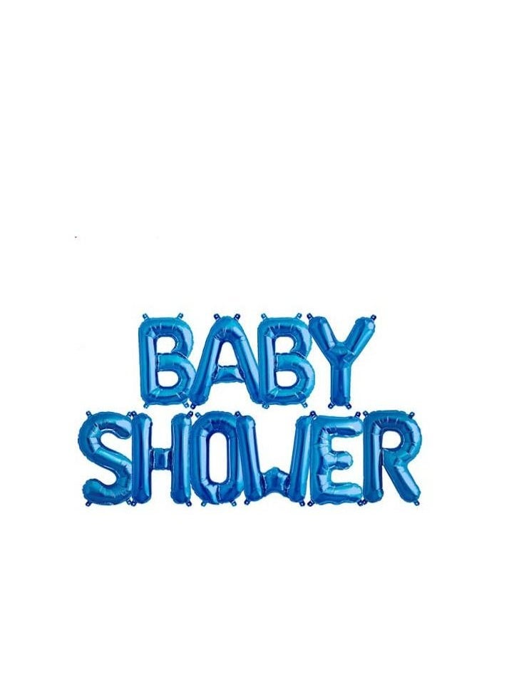MARKQ Baby Shower Balloon Banner, 16 Inch Foil Baby Boy Letter Balloon Sign for Gender Reveal Party Baby Shower Decorations and Supplies (Blue) - Image 1