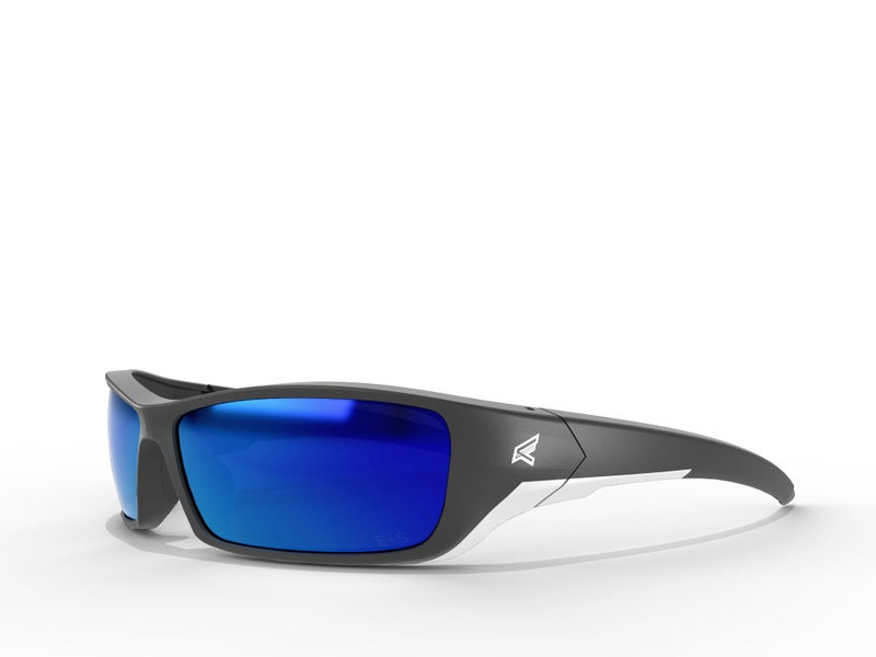 EDGE Reclus ANSIRated Safety Glasses  Black FramePolarized Aqua Precision Blue Mirror Lenses