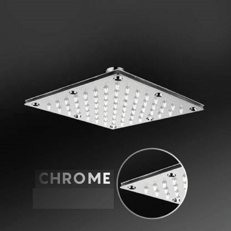 KYOTO (SIROCCO) Wall Mounted CP Over Head Shower Stainless Steel 8"X8" inch Without Arm High Pressure Water Saving Filtered Adjustable Rainfal & Rain Spray Overhead Shower for Bathroom Accessories - Image 3