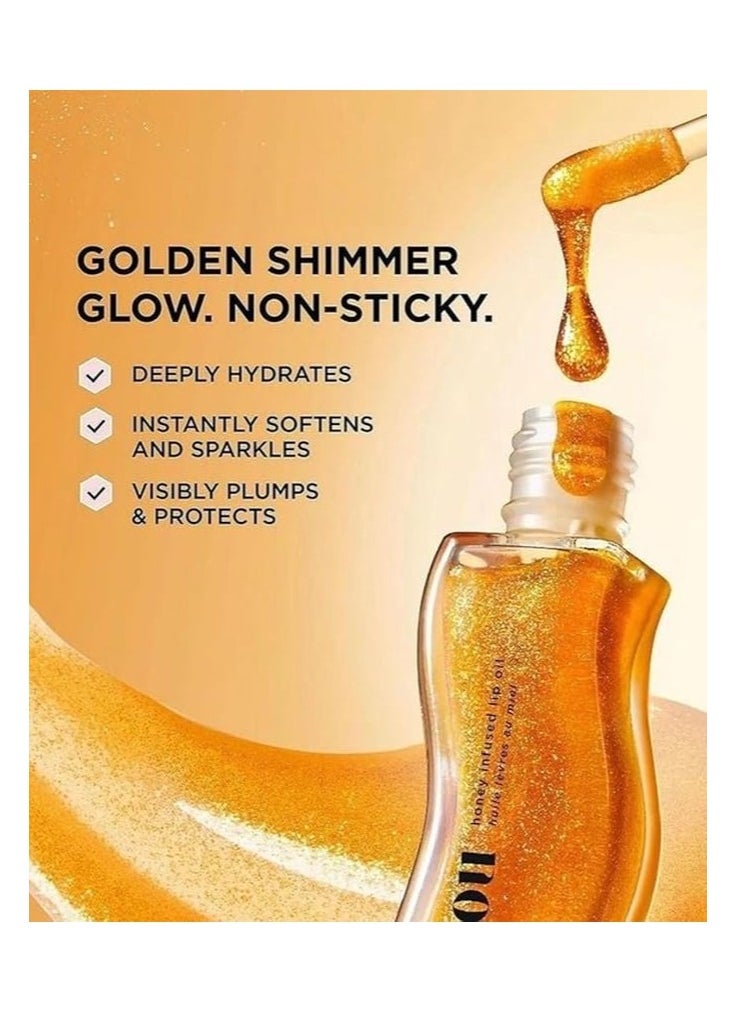 Gisou Golden Shimmer Jisoo Glow Enriched Lip Oil with Honey - Naturally Moisturizing, Nourishing and Enhancing Formula for Luxurious Lips 0.27 oz 8 ml  - Image 4